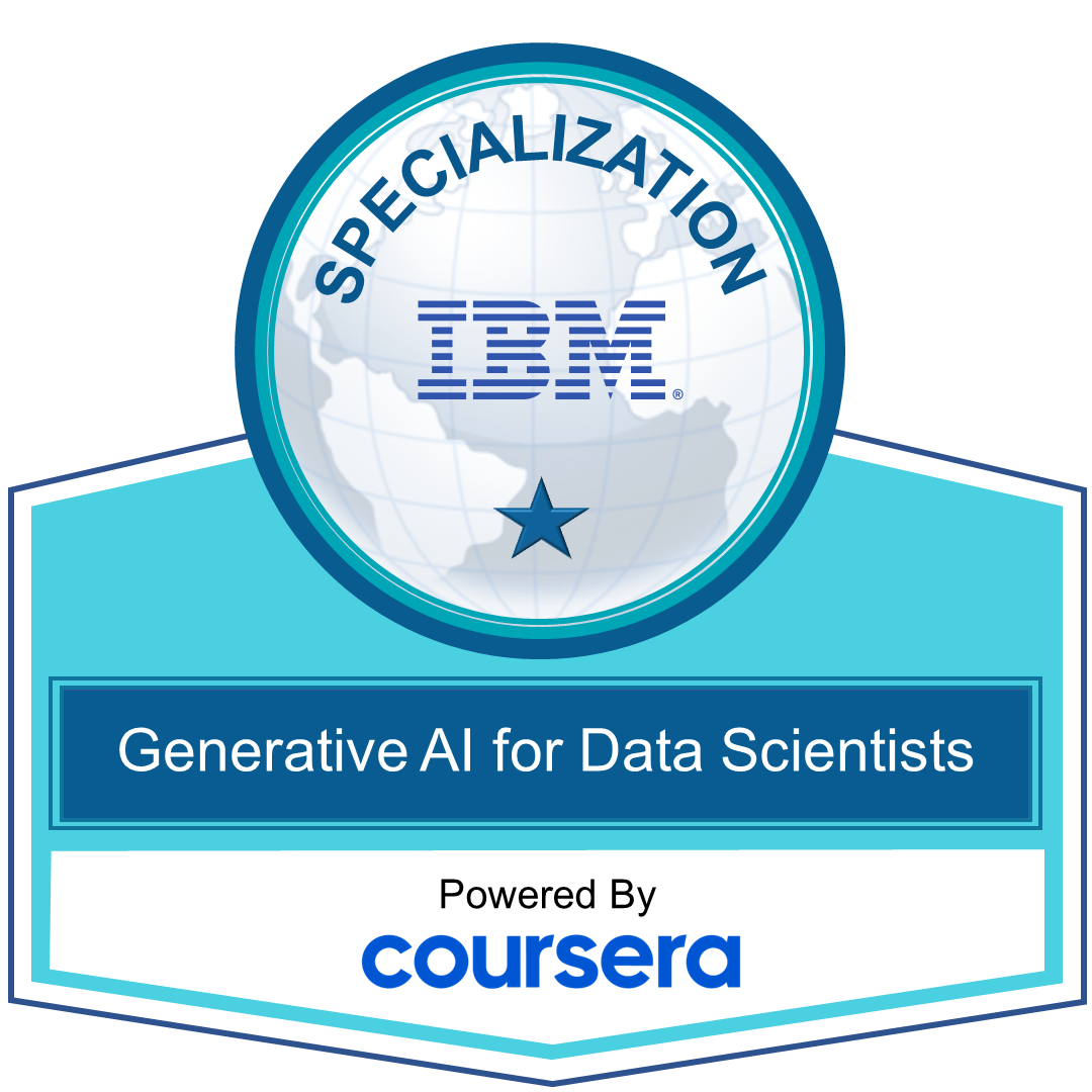 Generative AI for Data Scientists Specialization badge